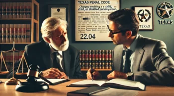 Criminal defense lawyer near you discussing felony assault charges involving injury to a child or elderly person in Texas
