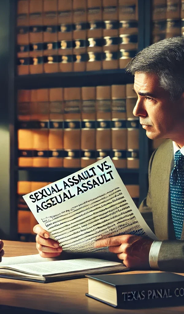Criminal defense attorney near you explaining the difference between sexual assault and aggravated sexual assault charges in Texas